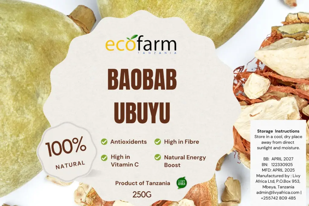 EcoFarm Tanzania Natural Baobab Powder (250g)
