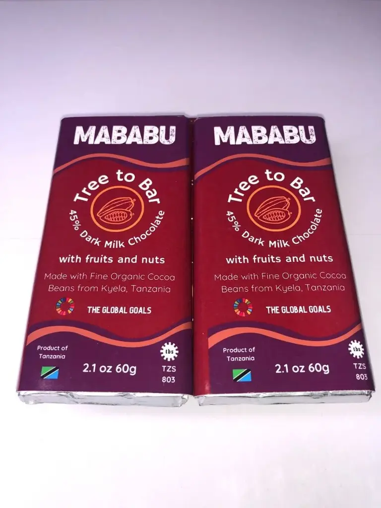 Mababu 45% Dark Milk Chocolate Bar (60g, Plain, Customised)